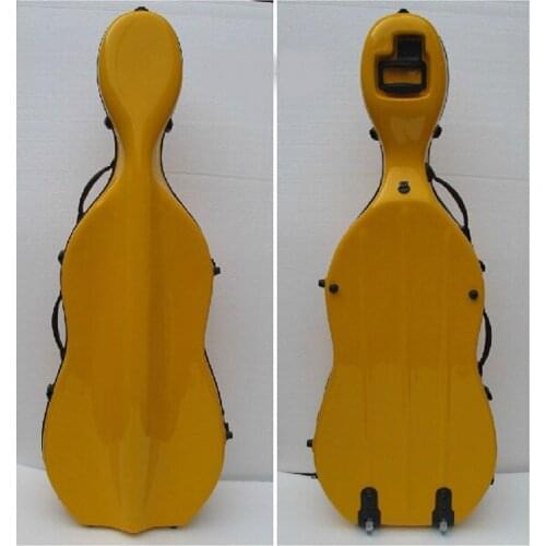 4/4 new cello case fiberglass light strong beautiful yellow