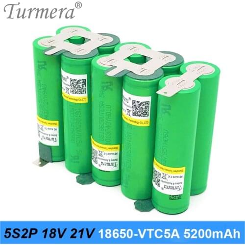 18650 Battery Pack 5S2P US 18650-VTC5A 5200mAh 35A 18V 21V Soldering Battery for Screwdriver Battery Shura customized Turmera F1