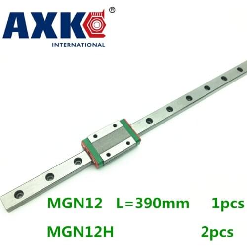 Cnc Router Parts AXK 12mm Linear Guide Mgn12 L 390mm Rail With 2pcs Mgn12h Carriages Block For Cnc Diy And 3d Printer Xyz