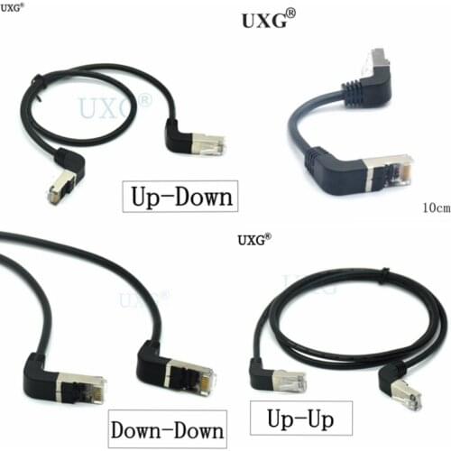 Cat5 Ethernet Cable RJ45 Right Angle UTP Network Cable Patch Cord 90 Degree Cat5a Lan Cables for Laptop Router TV BOX