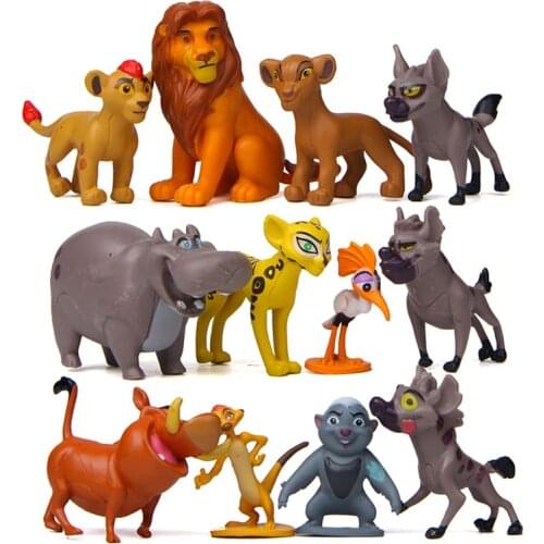 12 Pcs/Set Disney Movie The Lion King Simba Nala Pumbaa Timon Zazu Anime Action Figures Dolls Model Toys Children Birthday Gift