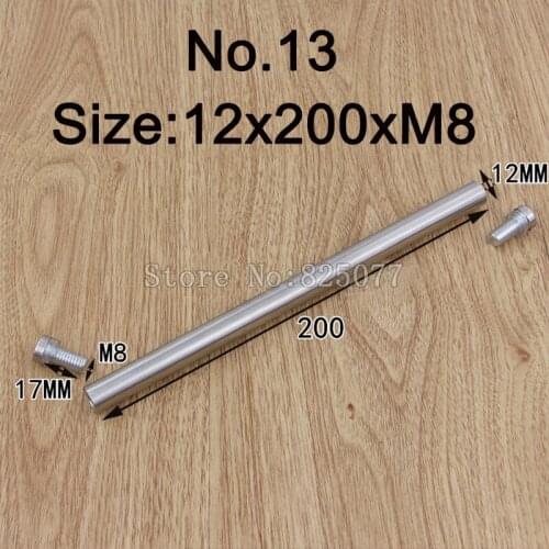 DHL Diameter 12x200mm 200PCS Stainless Steel Double Head Hollow Screw Acrylic Billboard Advertisement Fixing Screw KF1004