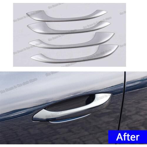 Lsrtw2017 matt silver abs car door handle chrome trims for porsche macan 2014 2015 2016 2017 2018 2019 2020 2021 accessories