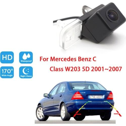 Car Rear View Camera For Mercedes Benz C Class W203 5D 2001~2007 Full HD CCD Night Vision Reverse Parking Camera Waterproof