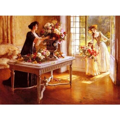 Classic Figure Painting Oil Reproduction Decorative Art on Canvas Fresh from The Garden Ladies Oil Painting for Wall Decor