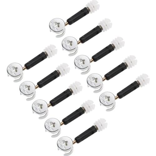 Uxcell Furniture Connecting Kit 15mm OD Cam Fitting M6x40mm Screws Carbon Steel 10 Sets
