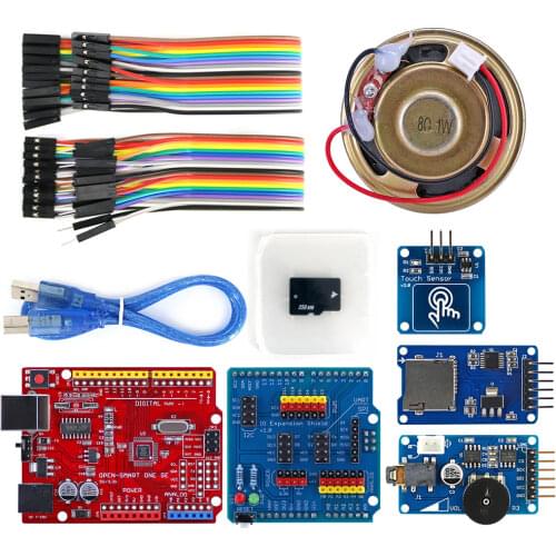 Wav Player Kit with OPEN-SMART Board Micro SD Card Touch Sensor Module and Speaker Voice Broadcast Compatible for Arduino