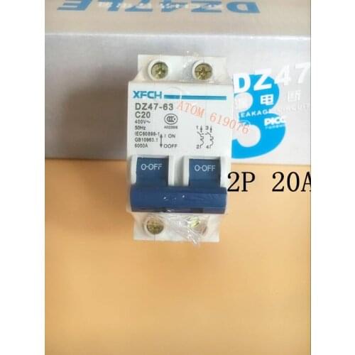 Best quality 2P 20A 400V~ 50HZ/60HZ Circuit breaker AC MCB safety breaker C type
