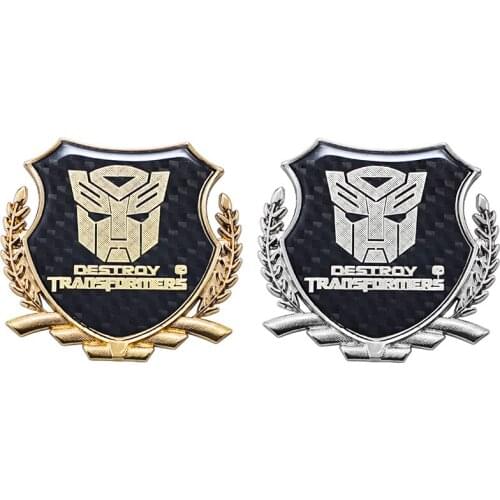 3D Metal Carbon Fiber Transformers Emblem Car Side Window Badge Stickers For Buick Renault KIA SEAT Toyota Fiat BMW Dudi Hyundai