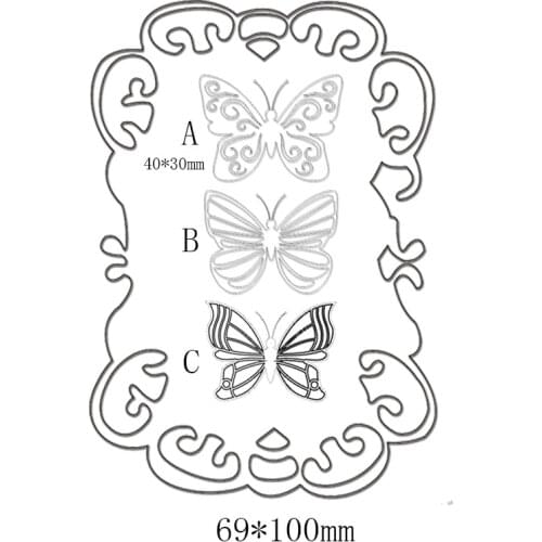6.9*10cm Lace butterflies new Metal Cutting Dies for decoration card DIY Scrapbooking stencil Paper Craft Album template Dies