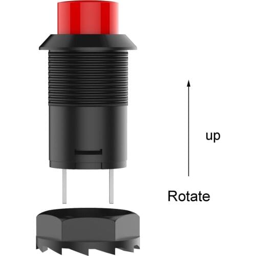 Momentary NO Lock Push Button Switch SPST AC 250V/1.5A 125V/3A Red Round Cap Horn Switch for Car 20Pcs