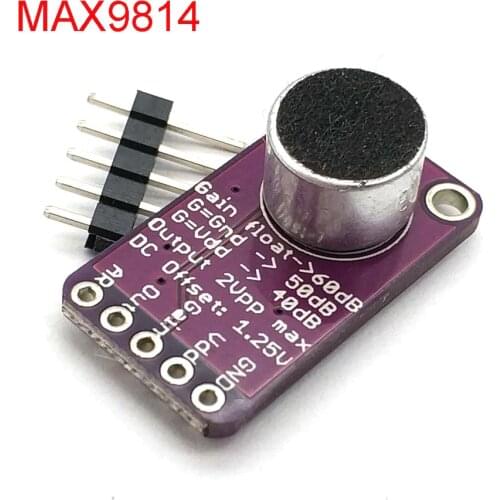 MAX9814 Microphone AGC Amplifier Board Module Auto Gain Control For Uno Programmable Attack And Release Ratio Low THD