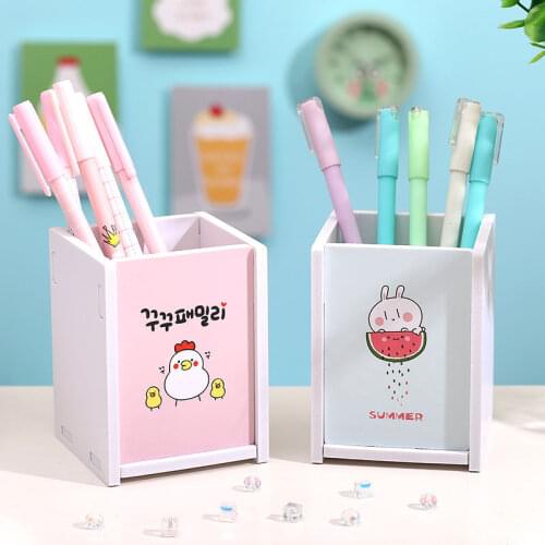 Cute Multifunctional Pen Holder Kawaii Large Capacity Desktop Organizer Pencil Box School Stationery