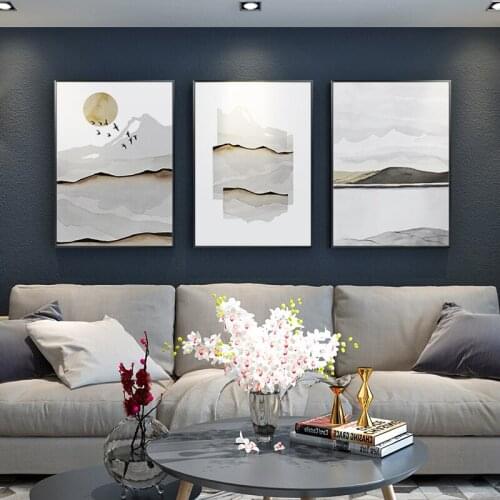Minimalist Abstract Line Landscape Canvas Painting Wall Art Nordic Posters and Prints Wall Pictures for Living Room Decoration