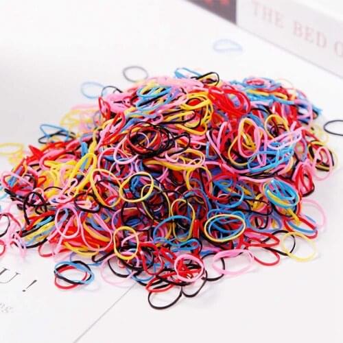 1000Pcs/Pack Girls Ponytail Holder Elastic Hair Band Hair Holder Rubber Hairband Hair Accessories For Girls Hair Rope