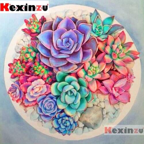 Kexinzu new 5D DIY Full Square Drill Diamond Painting"Colorful petals"3D Embroidery Rhinestone Cross Stitch 5D Home Decor K344