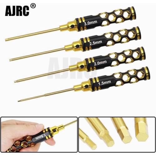 AJRC 4Pcs 1.5/2.0/2.5/3.0 Honeycomb hollow light-feeling hexagonal screwdriver set for RC model car track AXIAL SCX10 TRX4 TRX6