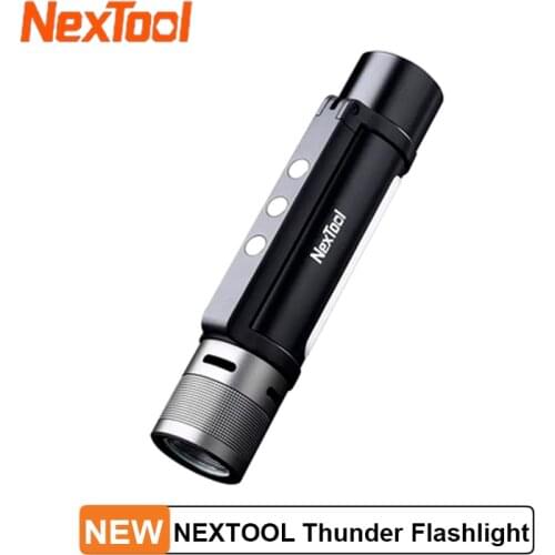 NEXTOOL 6-in-1 1000lm Dual-light Zoomable Alarm Flashlight Outdoor Camping Work Light USB-C Rechargeable Mobile Power Bank