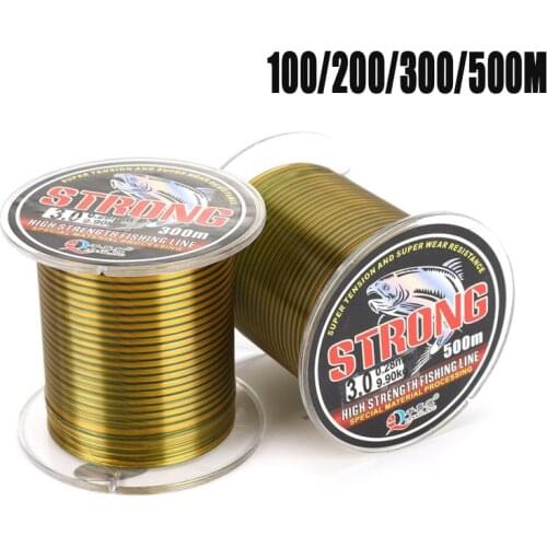 Nylon Fishing Line Fluorocarbon Coated Monofilament Fishing Leader Line Carp Fishing Wire Fishing Accessories 100/200/300/500m