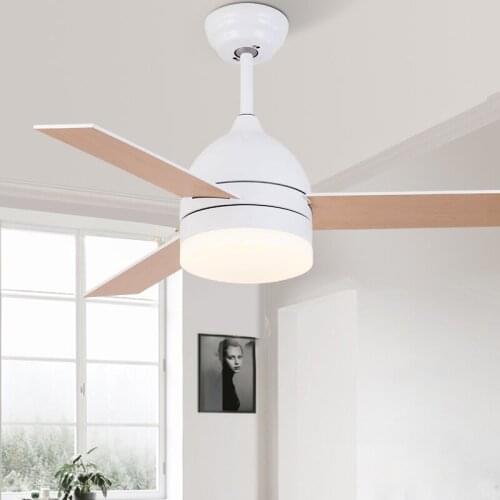 Ceiling fan light led modern remote control simple with fan dining room living room household macaron electric fan light