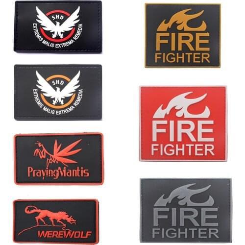 Fire Fighter 3D Tactical Badges Stickers On Clothes Patch for Clothing Backpack