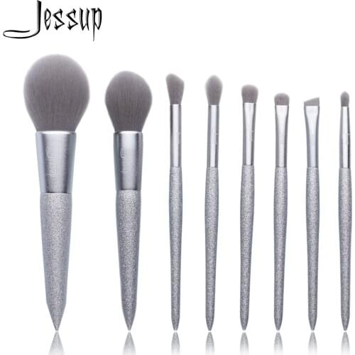 Jessup 8 pcs Professional foundation brush Powder Blusher Contour Pencil Eyeshadow Make up brushes Synthetic hair Cosmetic
