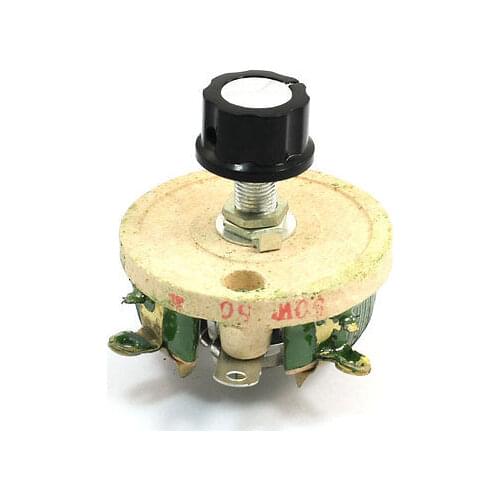 Wirewound Ceramic Potentiometer Top Rotary Rheostat Resistor 50W 50ohm