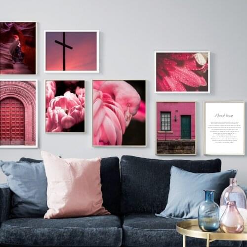 Pink Sky Flower Flamingo Antelope Canyon Wall Art Canvas Painting Nordic Posters And Prints Wall Pictures For Living Room Decor