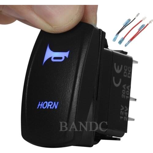 HORN Rocker Switch for Caravan Car Boat Marine ARB Carling Narva , Waterproof ，12V/24V ,(ON)-OFF，Jumper Wires Set