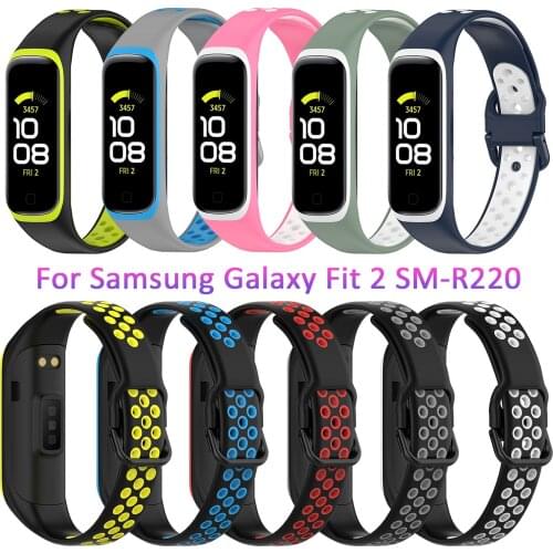 1PC Silicone Watch Band For Samsung Galaxy Fit 2 SM-R220 Replacement Wrist Strap For Samsung Galaxy Fit2 Correa Accessories