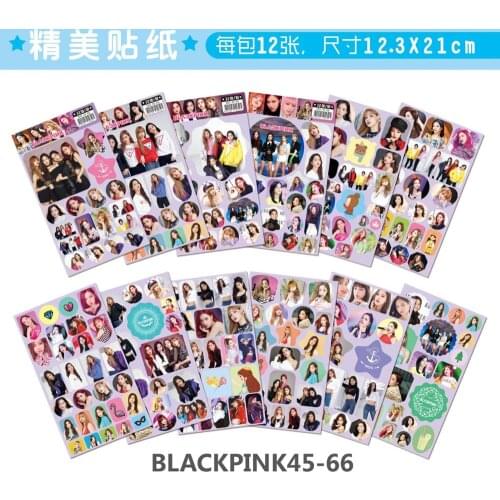 Mixed 12set/lot Kpop TWICE GOT7 Stickers Toy All Figures HD Fashion DIY Self Adhesive Hand Tear Paper Sticker Toys
