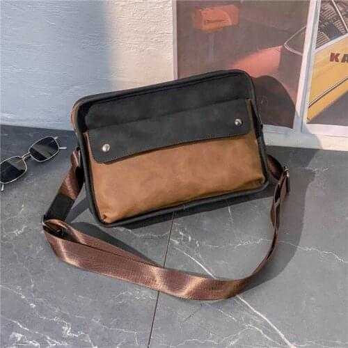 Stitching Style Mens Messenger Bag Large Capacity Business Briefcase For Men Leather Handbag Casual Shoulder Bags