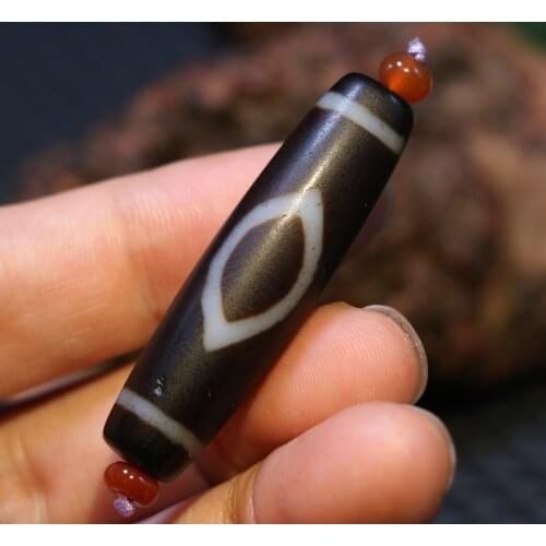 LKbrother Talisman Treasure Power Magic Tibetan Old Agate Heaven&Earth Harmonious Symbols dZi Bead Amulet Pendant UPD210601A2