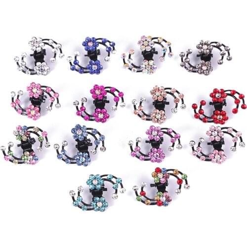 Fashion 6Pcs Girls Crystal Snowflake Hair Clips Hair Pins Headwear Crystal Accessories Hair Clips Mini Small Hair Claw