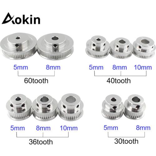 3D Printer Parts GT2 Timing Pulley 30 36 40 60 Tooth Wheel Bore 5mm 8mm Aluminum Gear Teeth Width 6mm 2GT Accessories For Reprap