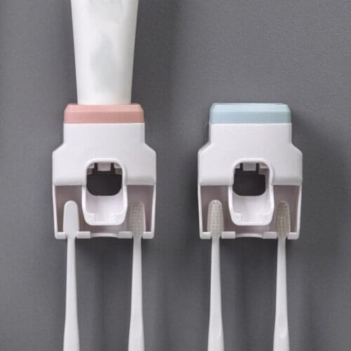 Automatic Toothpaste Squeezing Wall Mounted Toothpaste Toothbrush Holder Household Bathroom Accessories