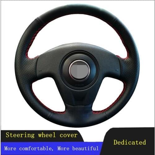 DIY Car Accessories Steering Wheel Cover Black Hand-stitched Non-slip Breathable Artificial Leather For Seat Ibiza 2004 2006