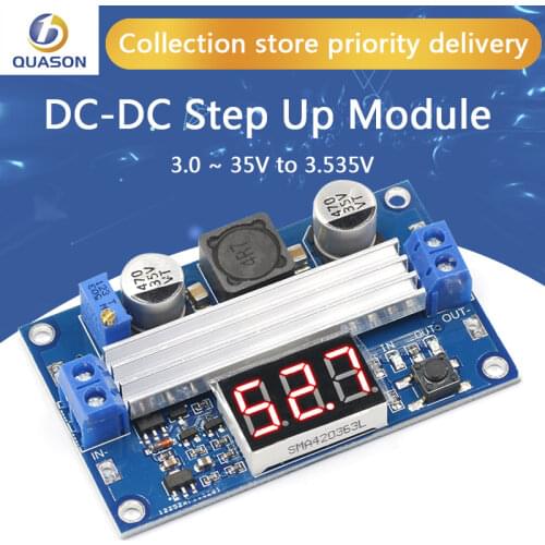 DC DC-DC 3~35V to 3.5~35V LTC1871 Booster step up Step-up module Converter Regulated Power Supply+VoltMeter