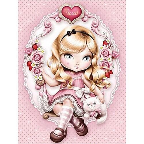 Girl Portrait Diamond Painting Cartoon Children Round Full Drill Nouveaute DIY Mosaic Embroidery 5D Cross Stitch Home Decor Gift