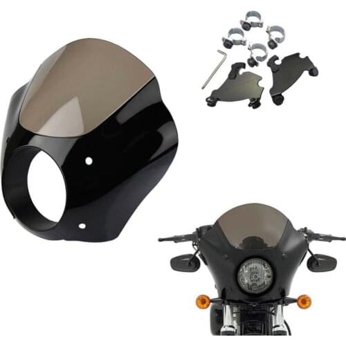 Smoke Motorcycle Gauntlet Headlight Fairing W/Trigger Lock Mounting Kit for Harley Sportster 883 1200 Custom Iron Low 1986-2015