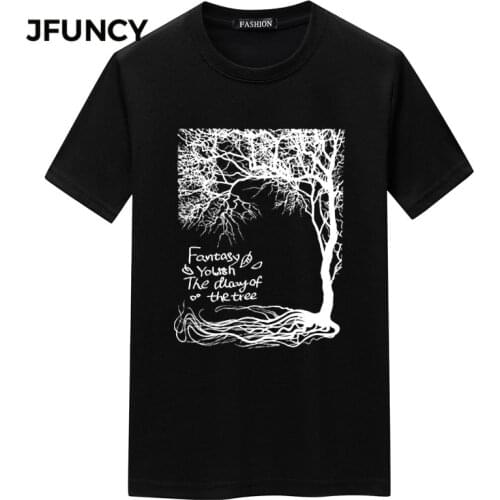 JFUNCY Oversized T-shirts Mens T Shirts Harajuku Graphic T-shirt Summer Cotton Casual Men Short Sleeve Top Camisetas Man Tshirt