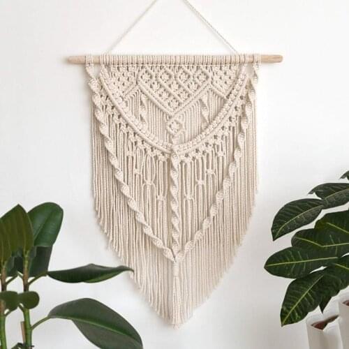 Macrame Tapestry Wedding Hand Knotted Wall Art Hanging Tapestry Muslim Boho Cotton Home Decor Dreamcatcher Tassel Tapestries