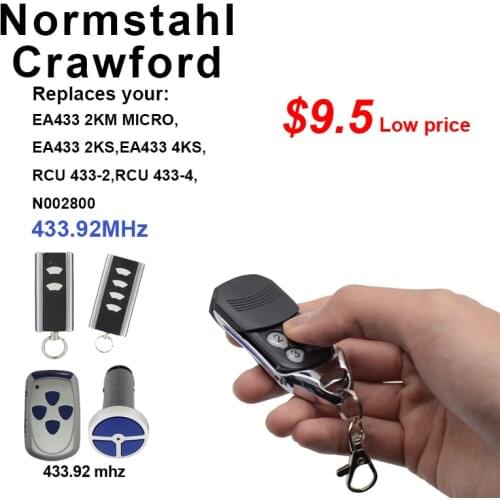 Crawford EA433 2KS 4KS RCU433-2 RCU433-4 Garage Door Rmoet Control 433mhz Crawford Remote Control Rolling code