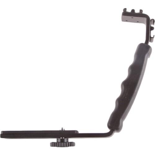 Heavy Duty Photography L Bracket with 2 Standard Flash Hot Shoe Mounts fr camera