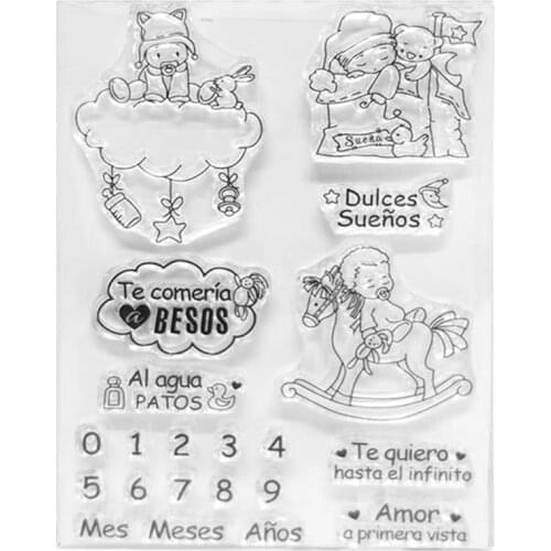 2020 New Good Night Baby Cartoon Silicone Seal Stamp DIY Scrapbooking Photo Album Decor