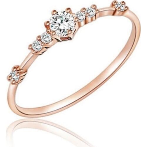 2021 New Fashion 5/6/7/8/9/10/11 Size Rose Gold /Sliver /Gold Color Rhinestone Crystal Rings Women Wedding Ring Finger Jewelry