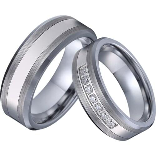 Classic Alliance Tungsten Ring 6mm Wedding Band Couple Rings set for men and women Anniversary gift