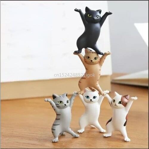 Enchanting Cat Pen Holder Mini Cute Student Sand Sculpture Desktop Ornament Rack Pen Holder