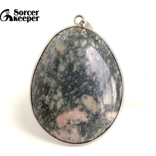 Collares Necklace & Pendants Natural Stone Black Zebra Agates Pendant Necklace With Leather Chain Fashion Bijoux Men B40