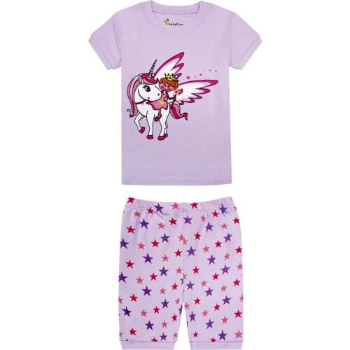 100 cotton short unicorn girls pajamas kids girls clothing sleepwear for girls summer pyjamas girl pajama for kids nightwear